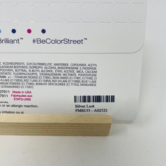 Color Street 100% Real Nail Polish Strips Silver Lust Shimmer Solid 16 Pieces - Picture 4 of 5